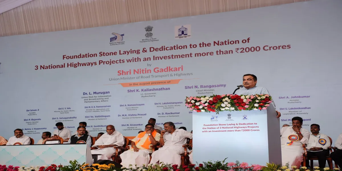 Gadkari Unveils Rs 20 Billion Highway Projects In Puducherry