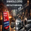 Shyam Metalics Certified Great Place To Work In India
