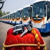 Gujarat Leaders Flag Off 182 Buses for Every Assembly Seat