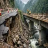 Minister Inspects Damaged Road And Bridge In Mussoorie