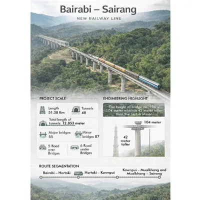 Bairabi–Sairang Line Connects Aizawl to Rail Grid
