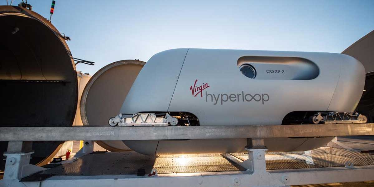 Virgin Hyperloop hosts first human ride on new transport system. Speeds of up to 172 km per hour reached in test ride.