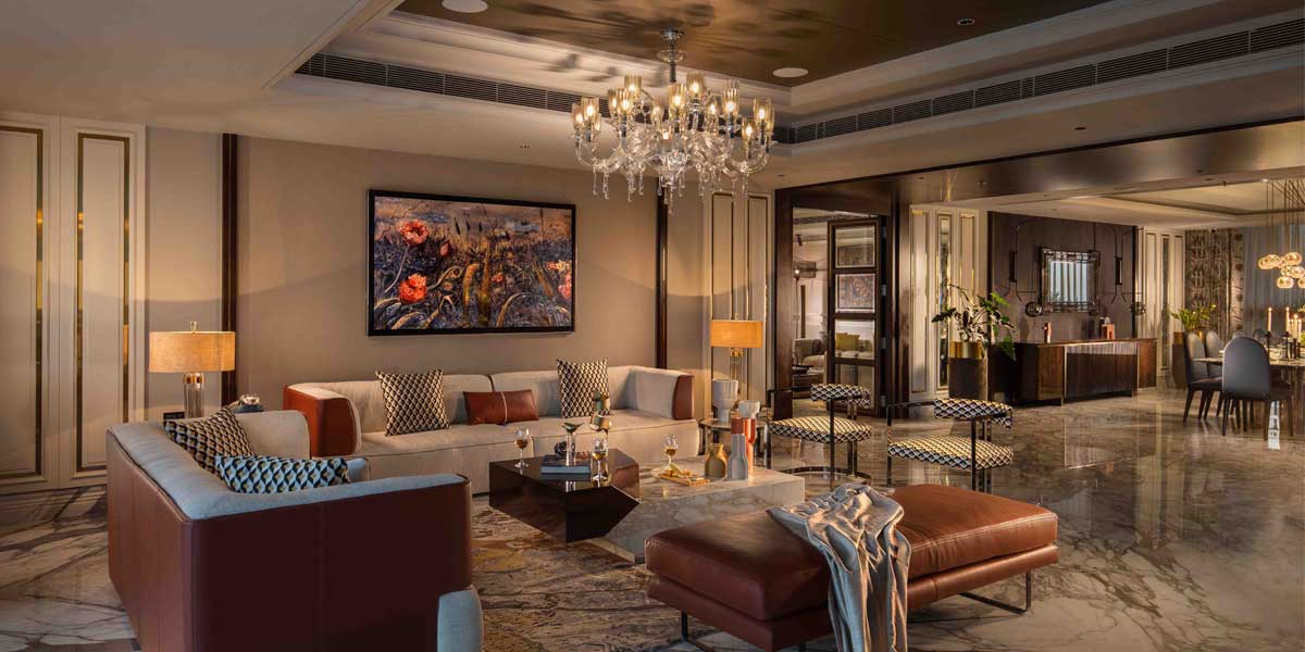Luxury living rooms by A Square Designs
