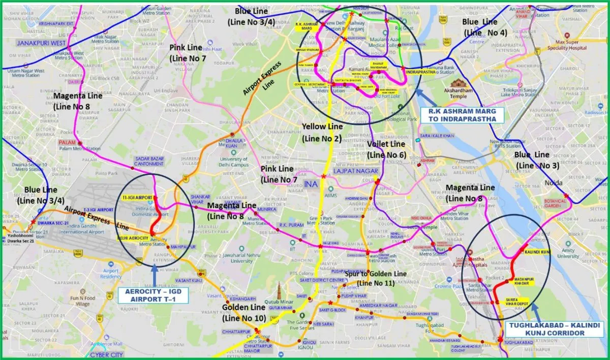 Cabinet Clears 16 km Delhi Metro Phase V(A) Expansion