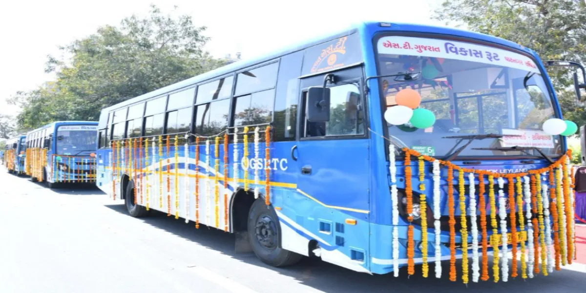 Gujarat CM Flags off 201 New ST Buses from Gandhinagar