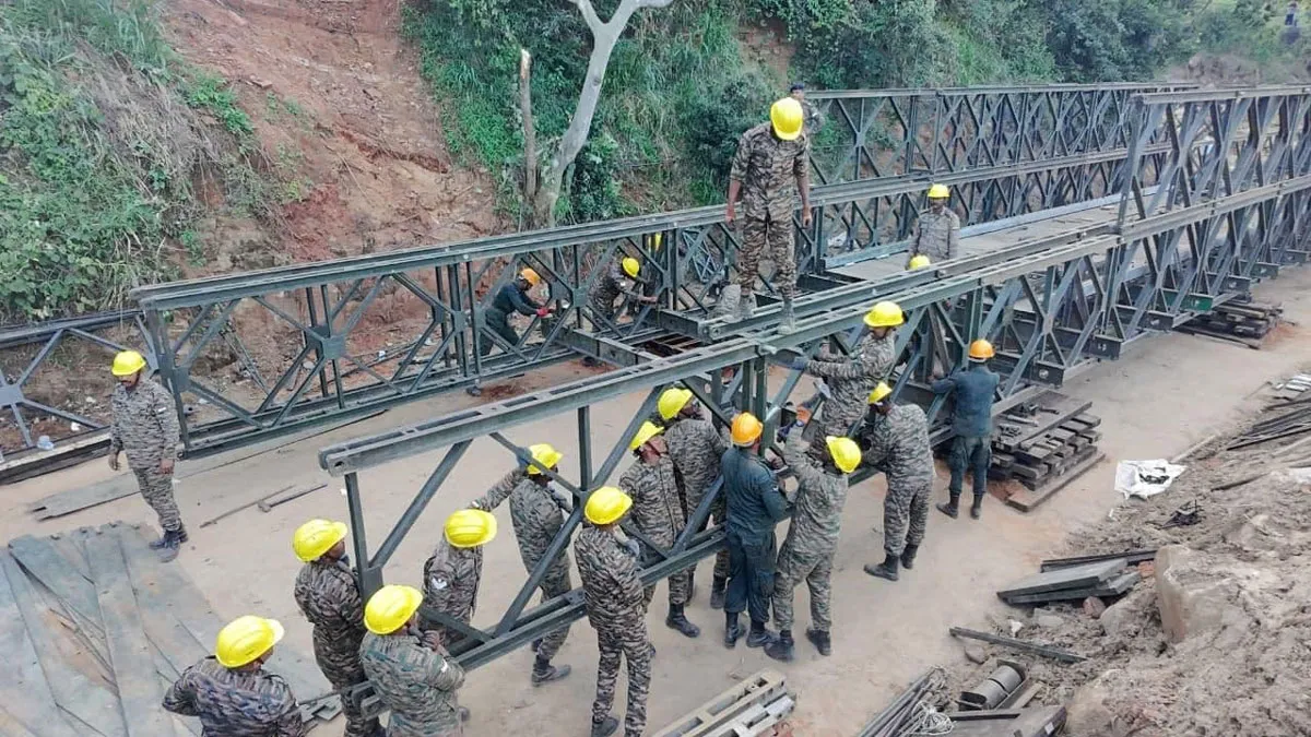 Indian Army Builds Third Bailey Bridge in Sri Lanka