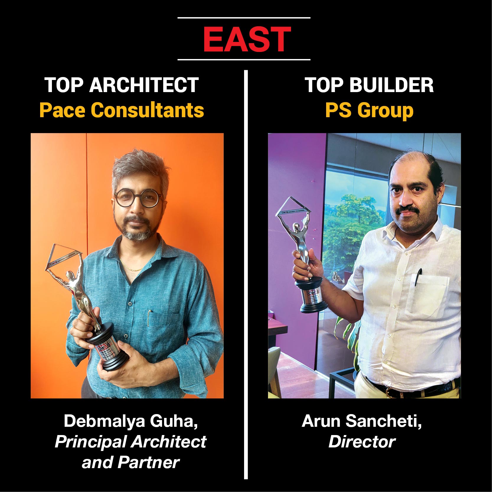 Construction World Architect & Builder (CWAB) Awards, recognised and awarded over 40 leading architects and builders in India this year.
 
