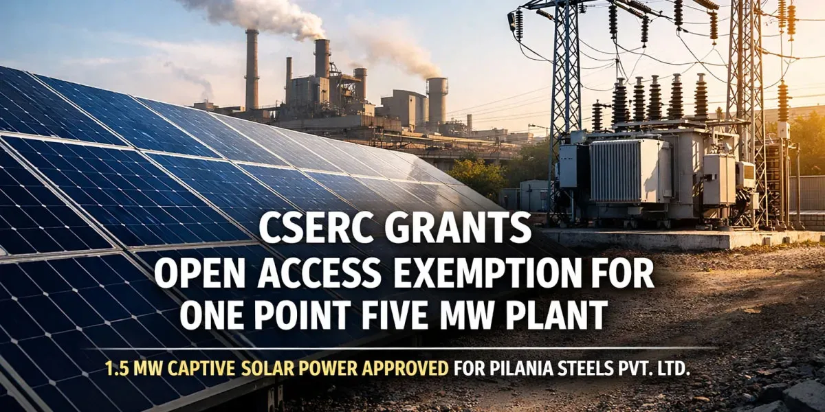 CSERC Grants Open Access Exemption For One Point Five MW Plant