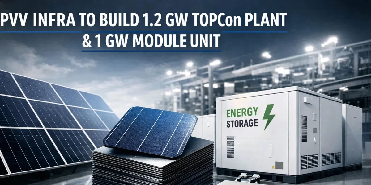 PVV Infra to Build One Point Two GW TOPCon Plant and One GW Module Unit