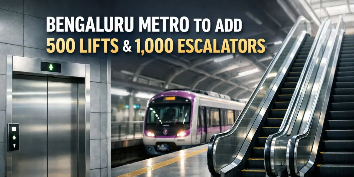 Bengaluru Metro to Add 500 Lifts and 1,000 Escalators