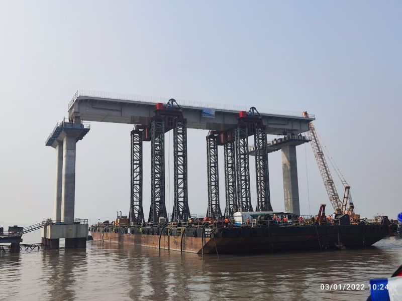 Mumbai Trans Harbour Link : First OSD span launched in Package-I