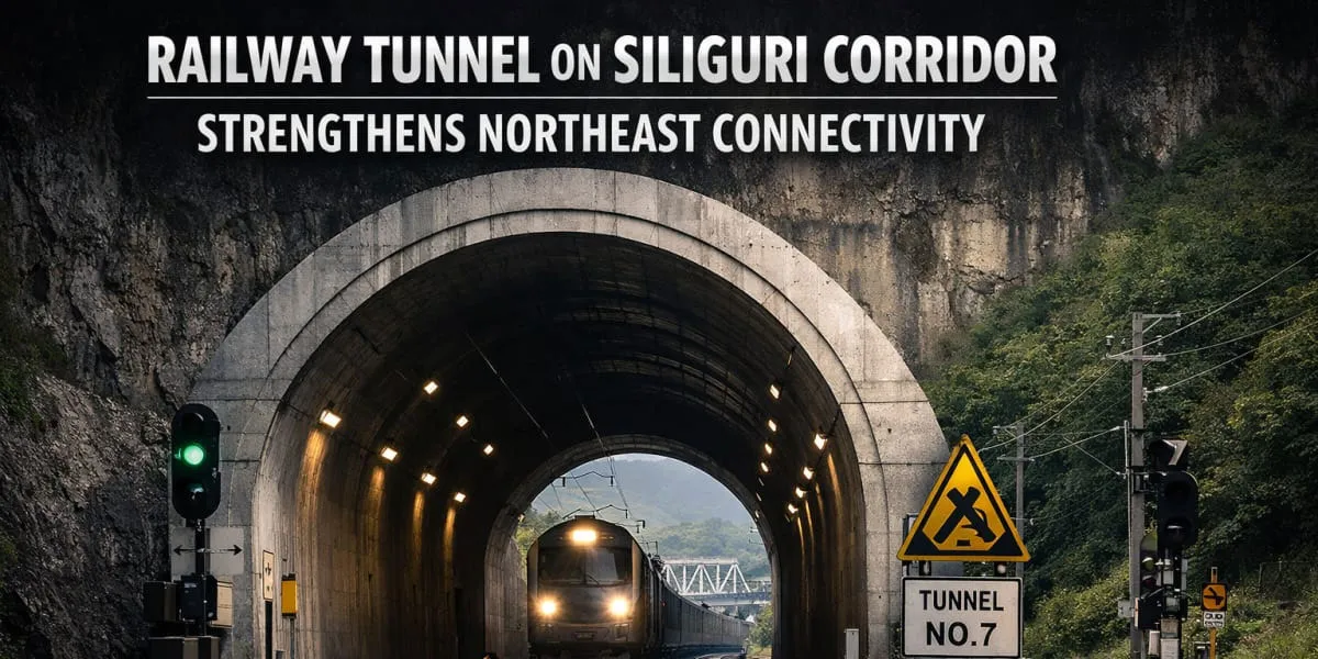 Railway Tunnel on Siliguri Corridor Strengthens Northeast Connectivity