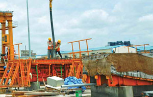 Behind the boom  