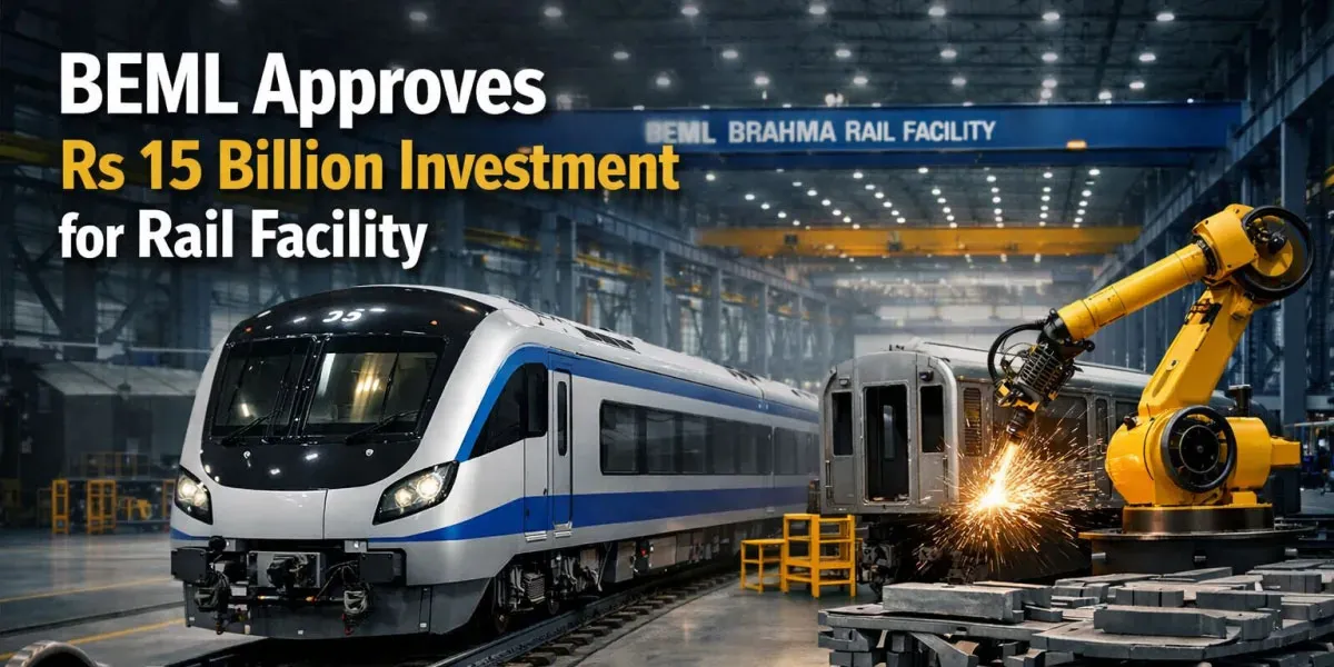 BEML Approves Rs 15 bn Investment for Rail Facility