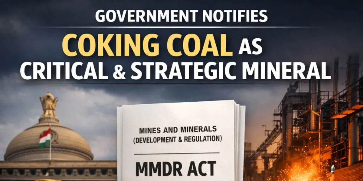 Government Notifies Coking Coal as Critical and Strategic Mineral