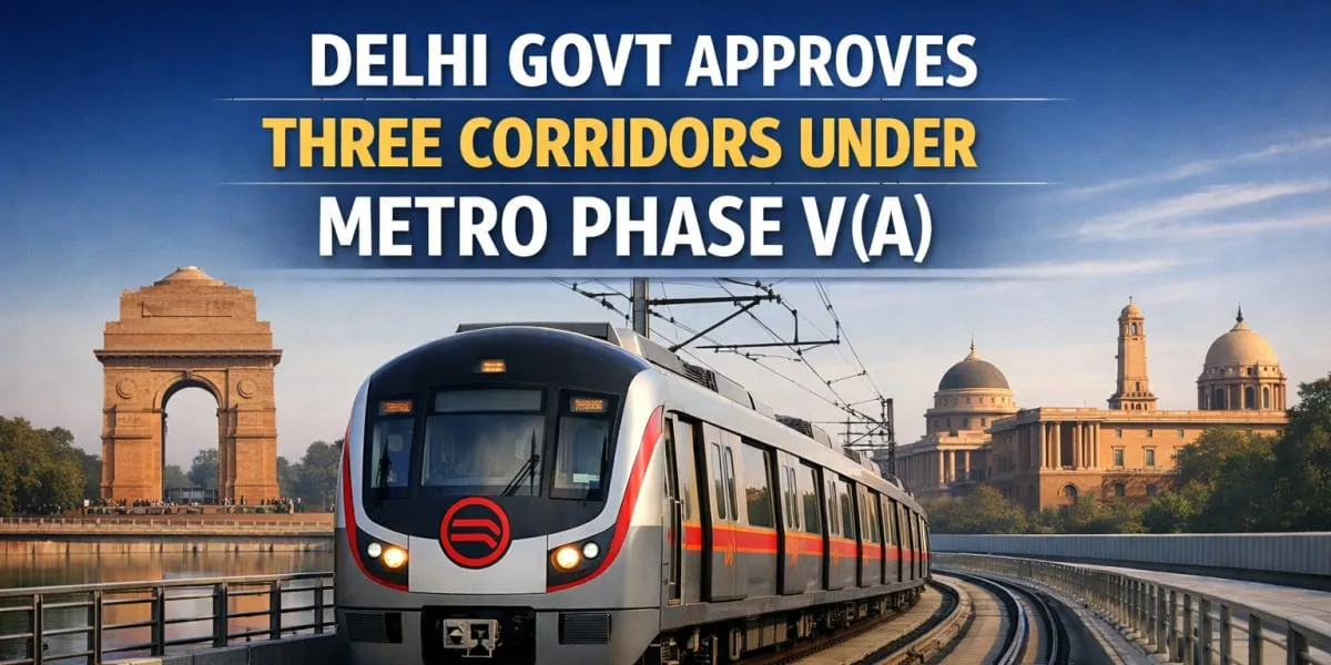 Delhi Government Approves Three Corridors Under Metro Phase V(A)