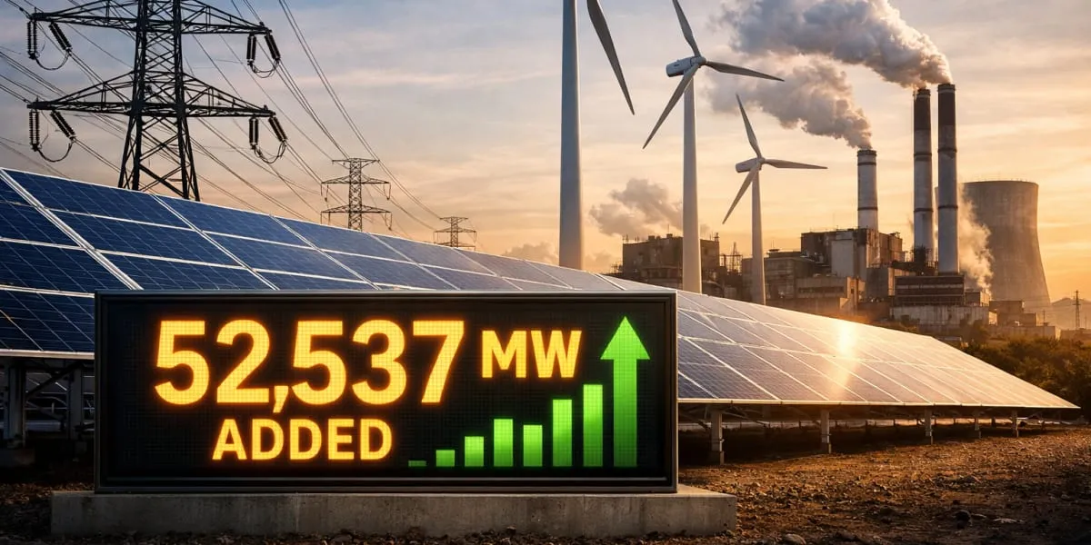Capacity Addition Crosses 52,537 MW In FY 2025-26