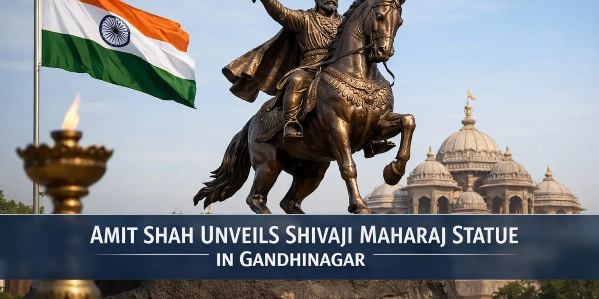 Amit Shah Unveils Shivaji Maharaj Statue in Gandhinagar