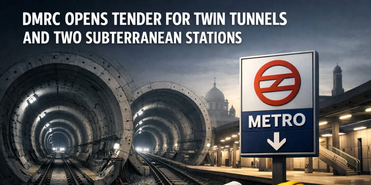 DMRC Opens Tender For Twin Tunnels And Two Subterranean Stations