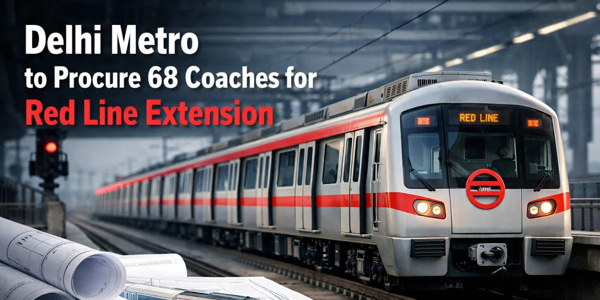 Delhi Metro Corporation To Procure 68 Coaches For Red Line Extension