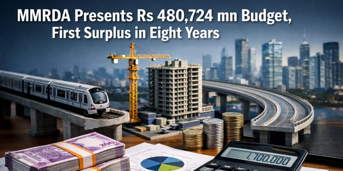 MMRDA Presents Rs 480,724 mn Budget, First Surplus in Eight Years