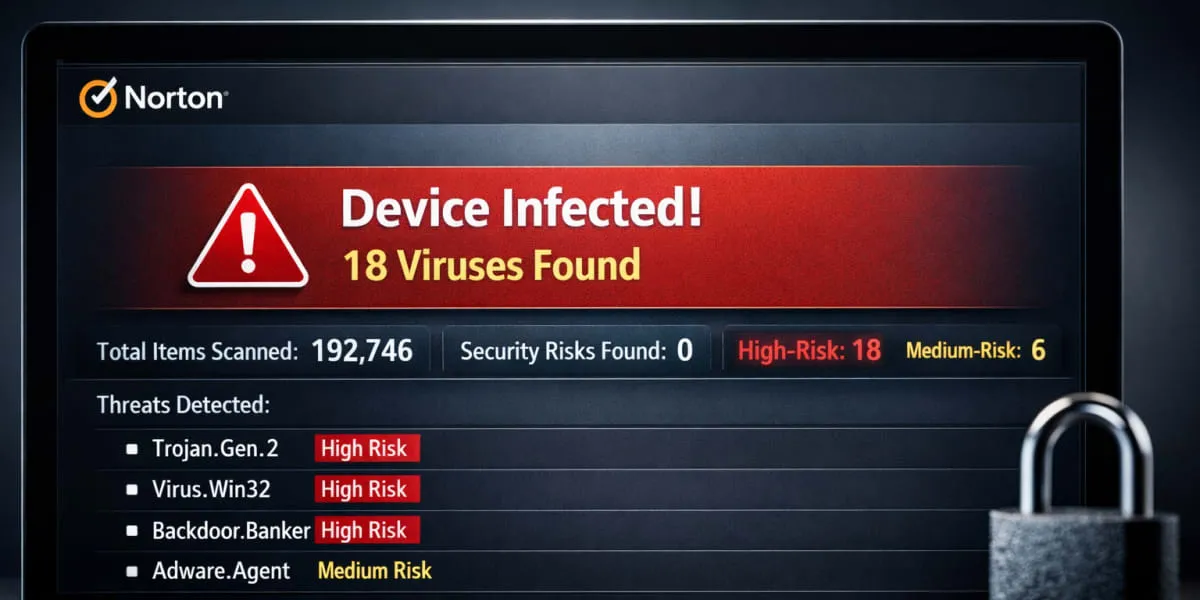Norton Scan Flags Multiple High Risk Threats