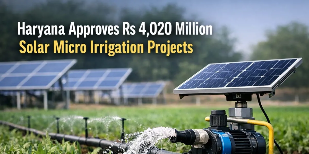 Haryana Approves Rs 4,020 Million Solar Micro Irrigation Projects