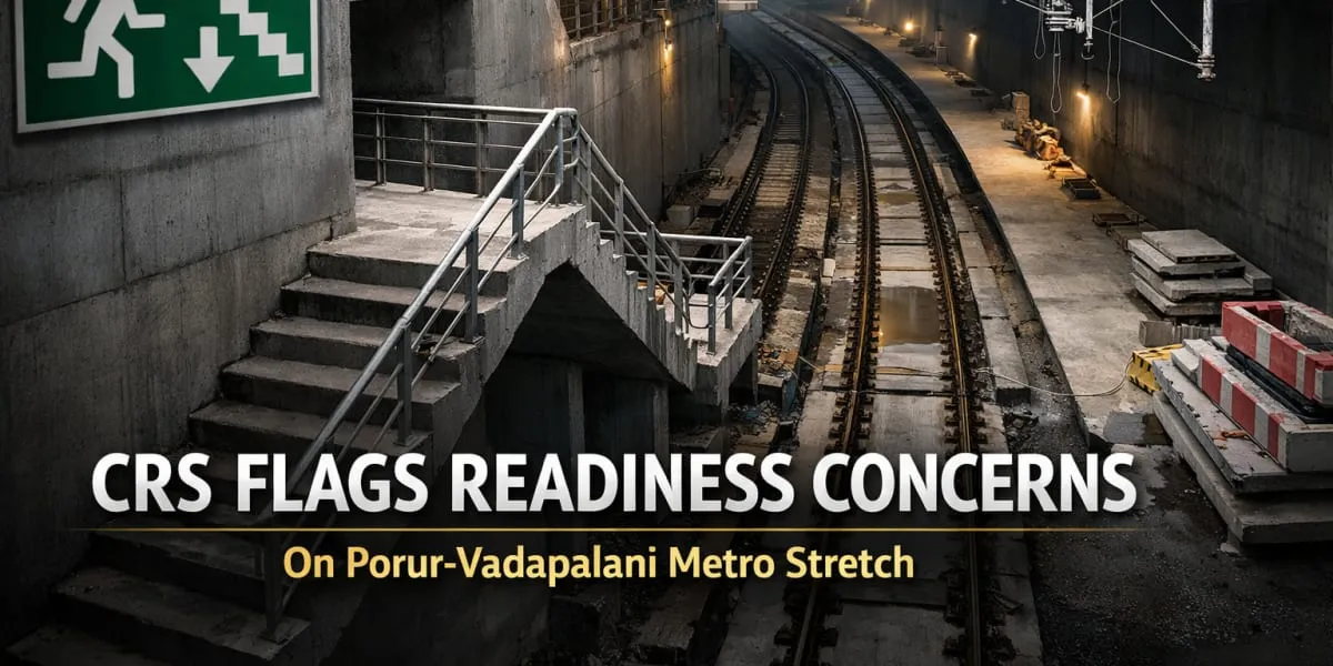 CRS Flags Readiness Concerns On Porur-Vadapalani Metro Stretch