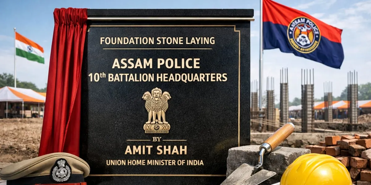 Amit Shah Lays Foundation For Assam Police 10th Battalion HQ
