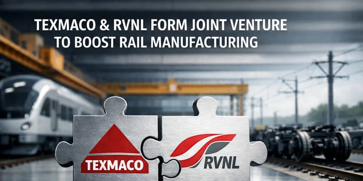 Texmaco And RVNL Form Joint Venture To Boost Rail Manufacturing