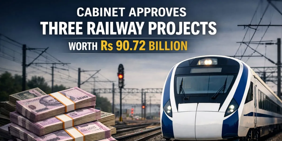 Cabinet Approves Three Railway Projects Worth Rs 90.72 Billion
