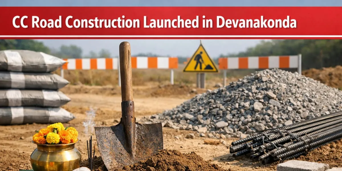 CC Road Construction Launched In Devanakonda