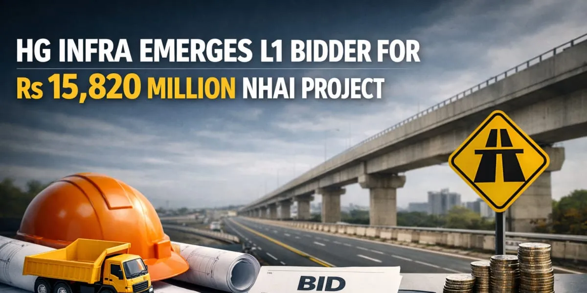 HG Infra Emerges L1 Bidder For Rs 15,820 Million NHAI Project