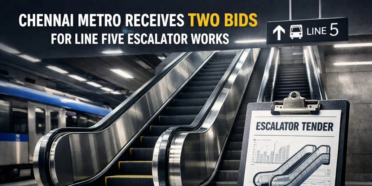 Chennai Metro Receives Two Bids For Line Five Escalator Works