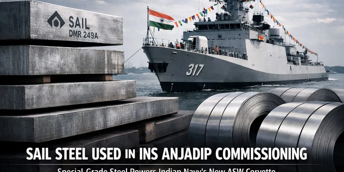 SAIL Steel Used in INS Anjadip Commissioning