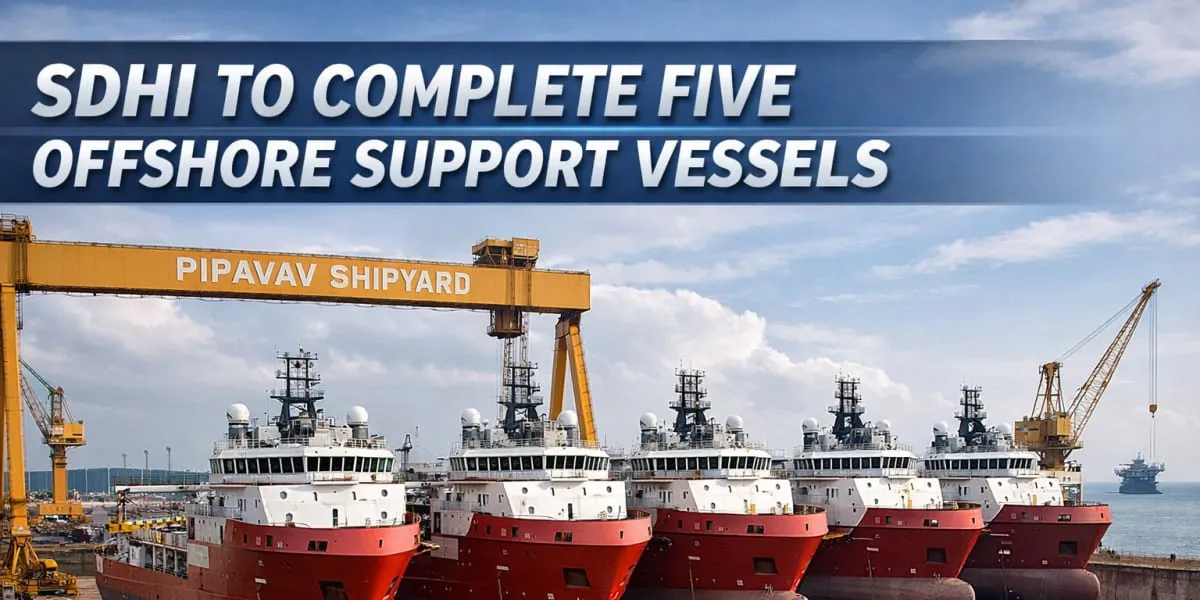 SDHI To Complete Five Offshore Support Vessels