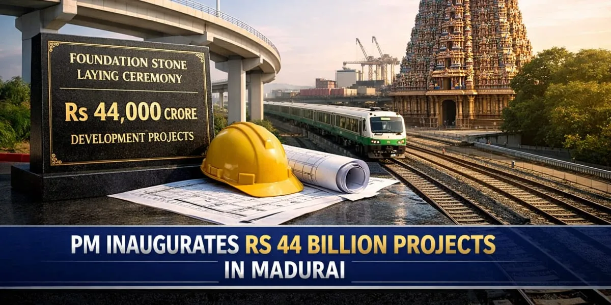 PM Inaugurates Rs 44 billion Projects In Madurai