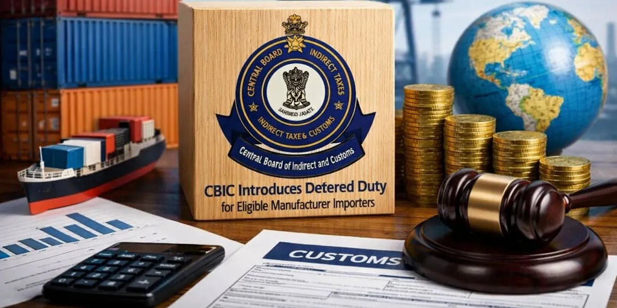 CBIC Introduces Deferred Customs Duty For Eligible Manufacturer Importers