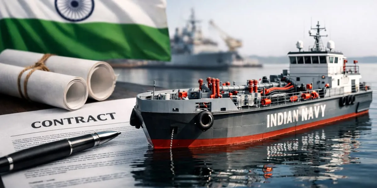Contract for Four 500 t Self Propelled Fuel Barges for Indian Navy