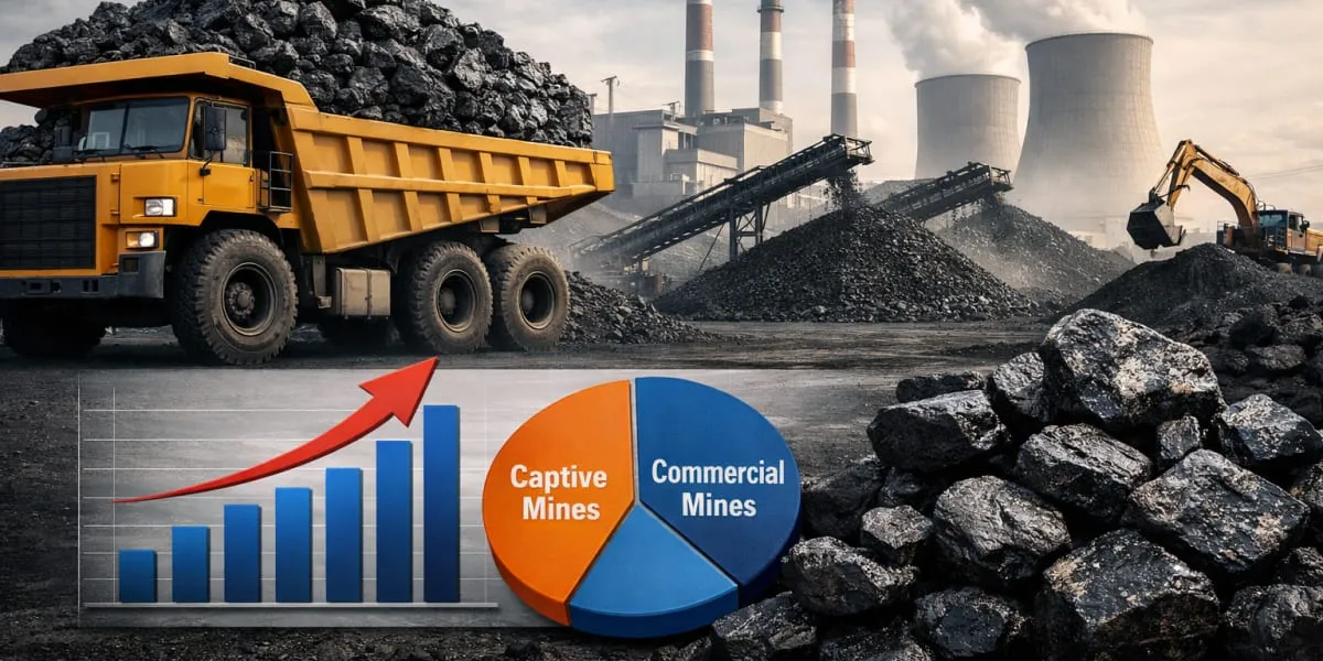 Captive and Commercial Coal Output Rises in FY26 Till February