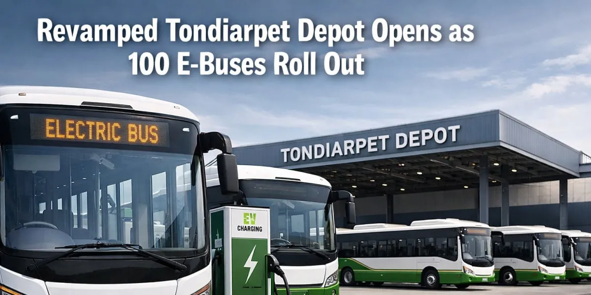 Revamped Tondiarpet Depot Opens as 100 E-buses Roll Out