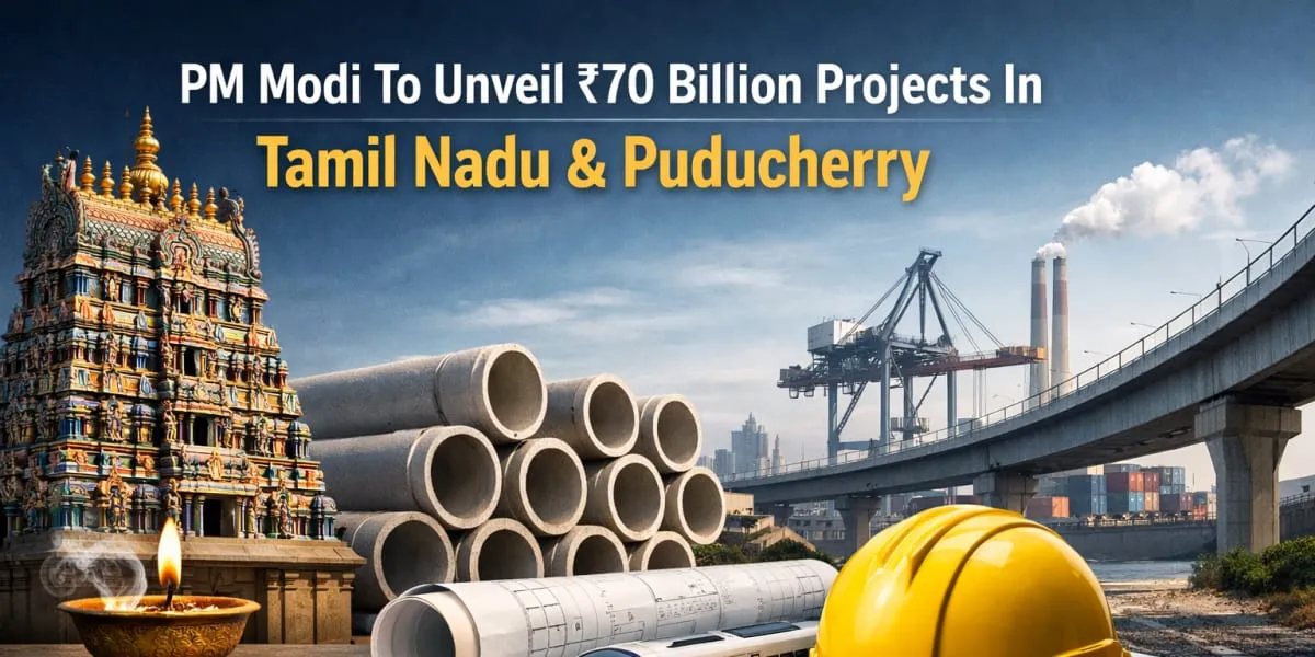 PM Modi To Unveil Rs 70 Billion Projects In Tamil Nadu And Puducherry