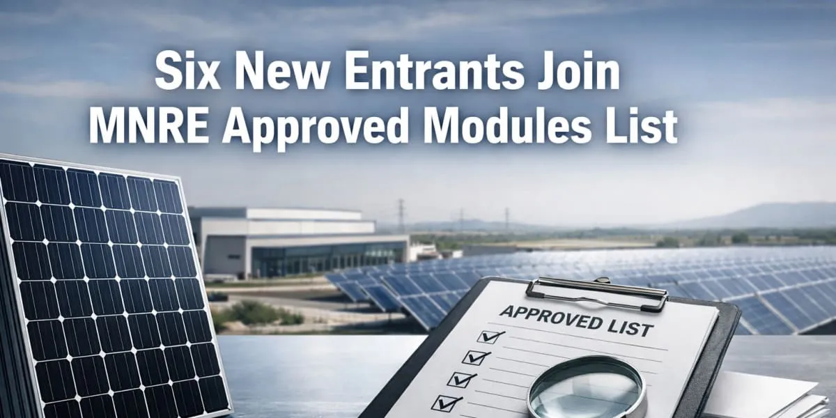 Six New Entrants Join MNRE Approved Modules List
