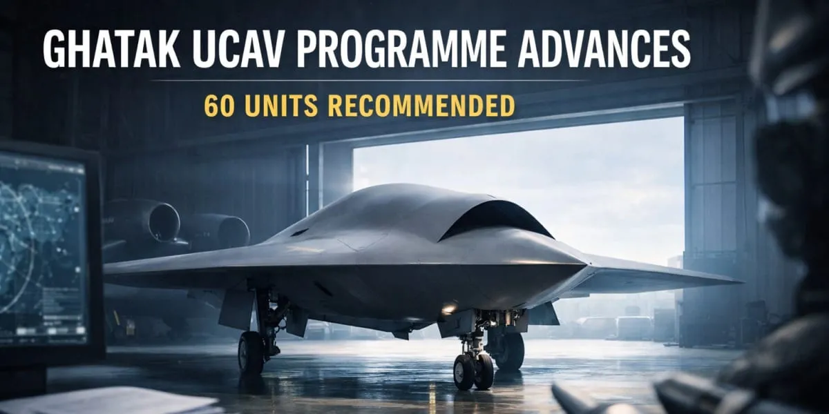 DRDO Ghatak UCAV Programme Advances with 60 Units Recommended