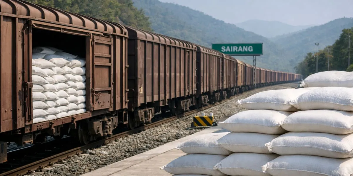Rail Milestone Links Mizoram As 25,900 Quintals Of Rice Reach Sairang