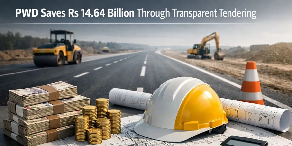 PWD Saves Rs 14.64 Billion Through Transparent Tendering