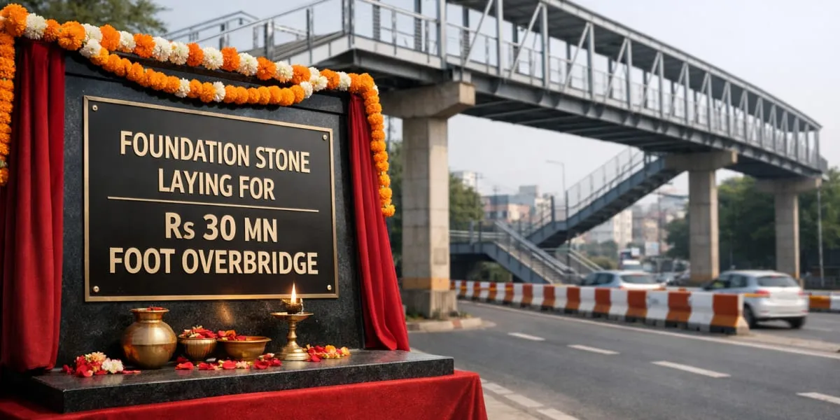 CM Rekha Gupta Lays Foundation For Rs30 million (mn) Foot Overbridge