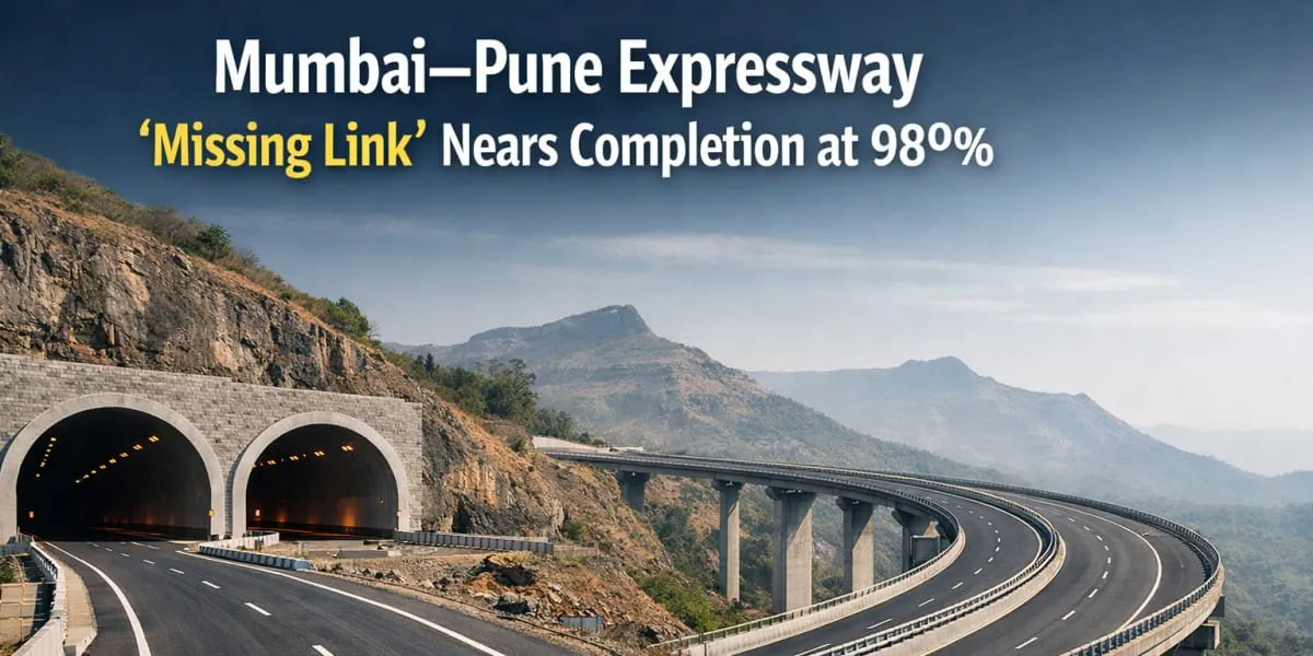 Mumbai–Pune Expressway Missing Link Nears Completion at 98 Per Cent