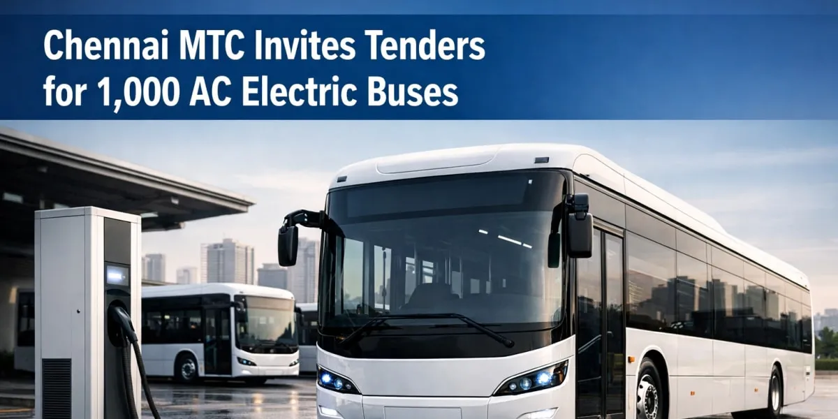 Chennai MTC Invites Tenders for 1,000 AC Electric Buses