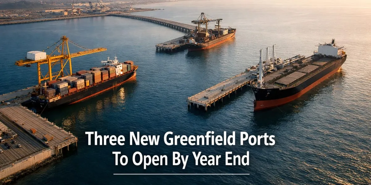 Three New Greenfield Ports To Open By Year End